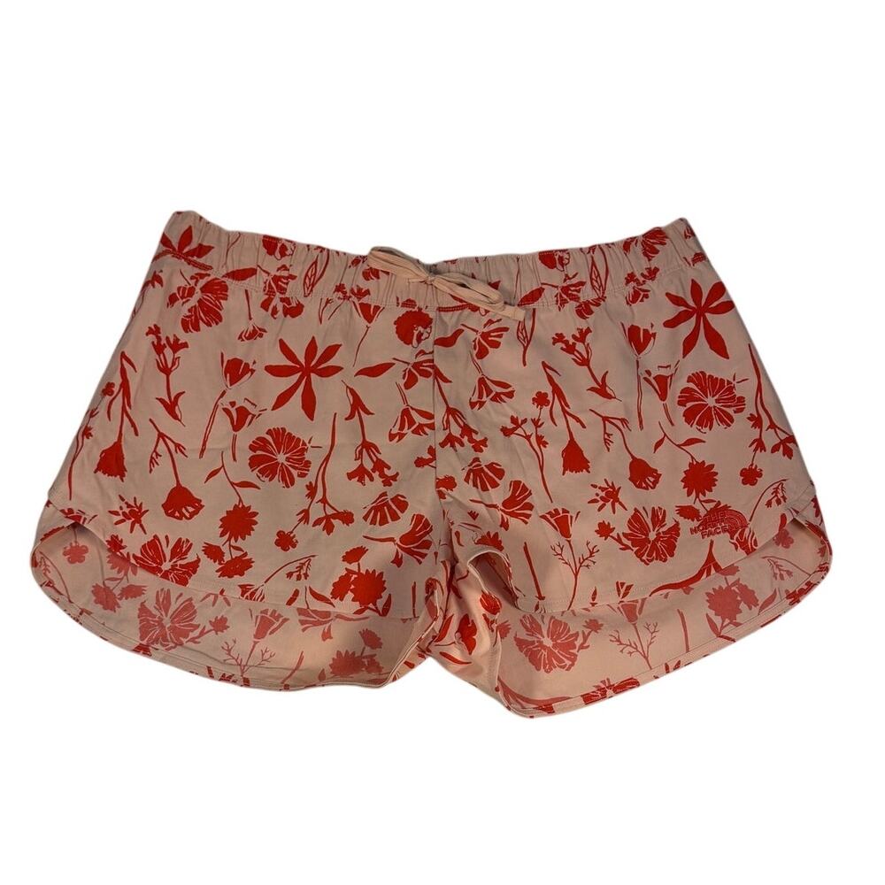 The North Face Womens Class V Shorts Pink Red Flowers Hike Outdoor Size XL